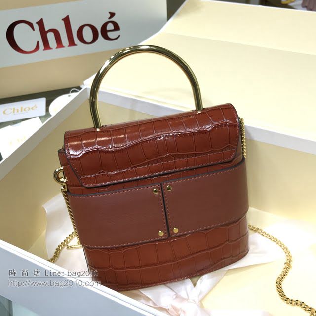 Chloe女包 克洛伊經典Aby lock鱷魚紋圓環鏈條手袋 Chole手提肩背斜挎包  jjh1350